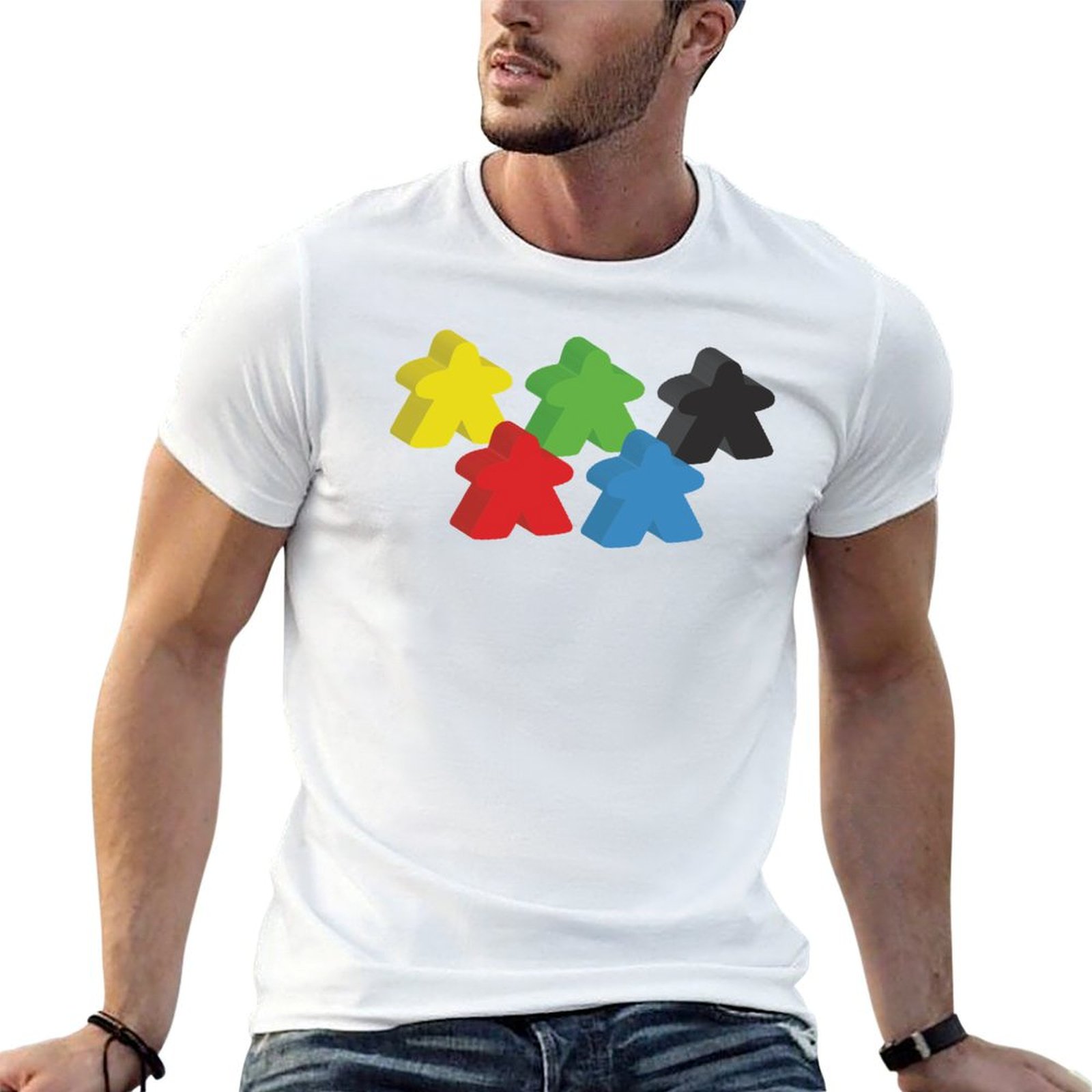Meeple Token Set - Conjunto de 5 camisetas con diseño