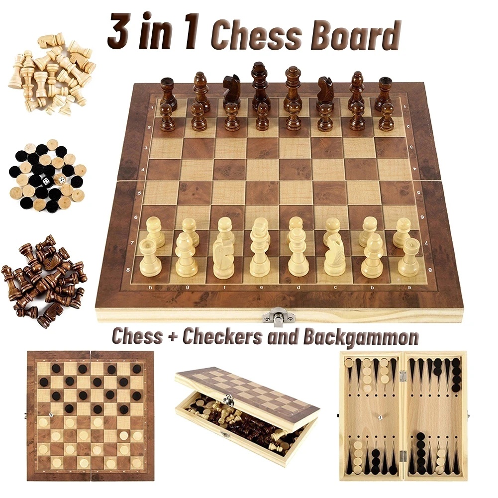 Board Game Quacks - Juego de Damas, Backgammon y Ajedrez