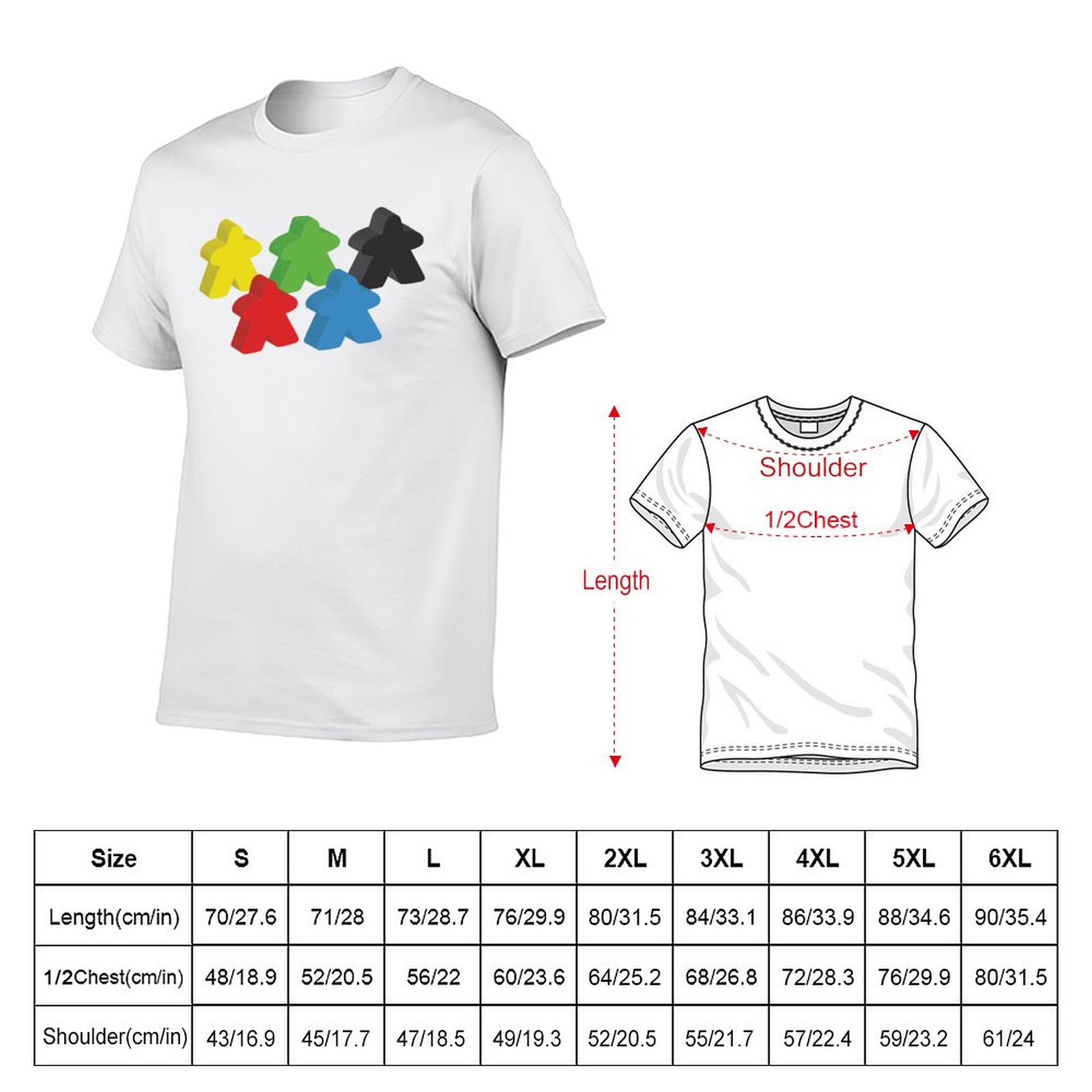 Conjunto de 5 camisetas con di - Meeple Token Set reseña y precio