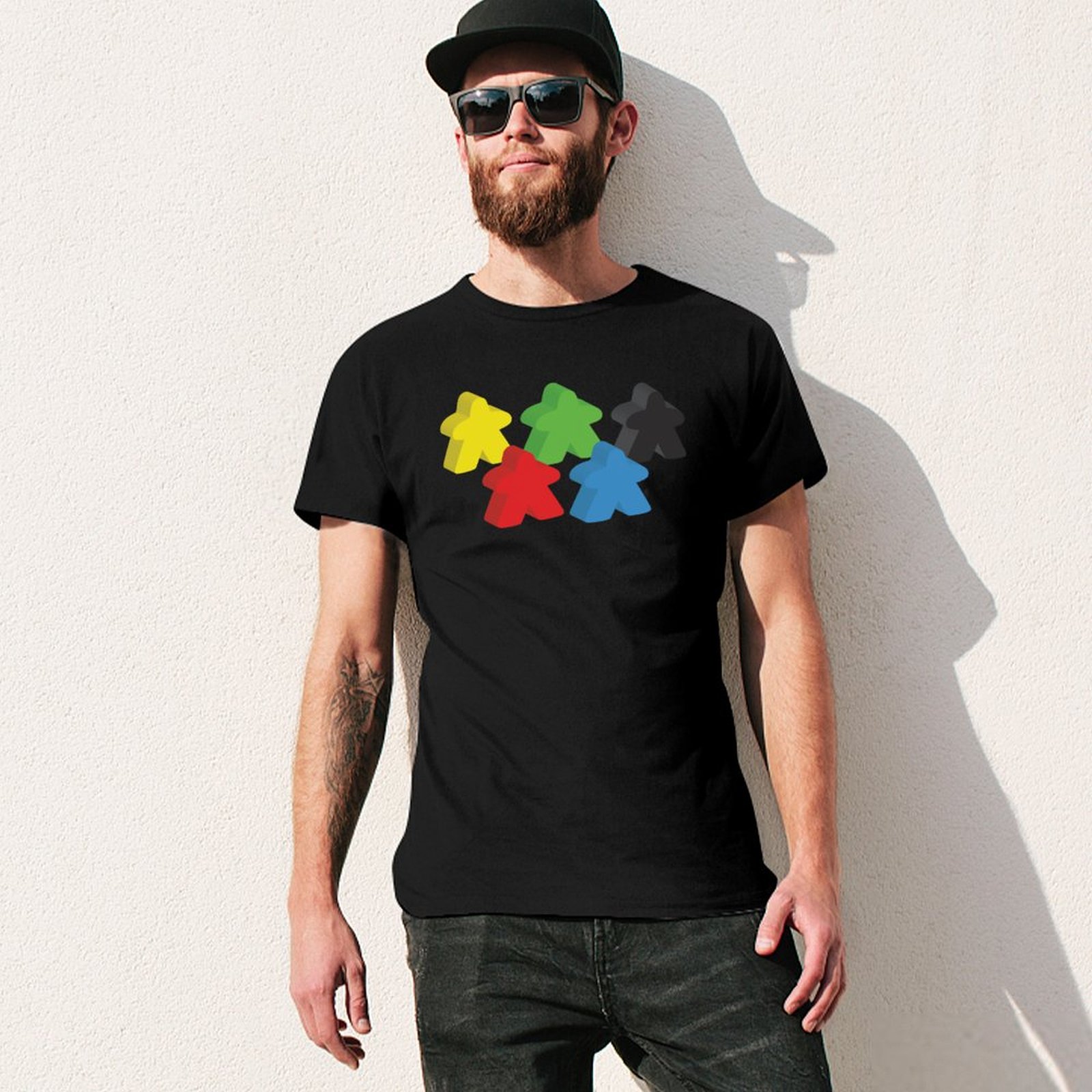 Camiseta con estampado retro d - Meeple Token Set reseña y precio